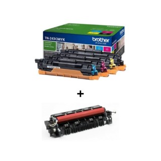 Pack 4 cartouches de toner Brother TN-243 BK/C/Y/M + 1 kit de fusion D0135X001