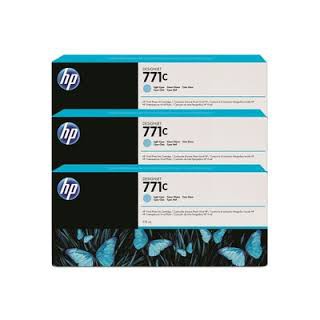 HP Ink B6Y36A No.771C Light Cyan 3 x 775ml pour traceur Designjet Z6200ps