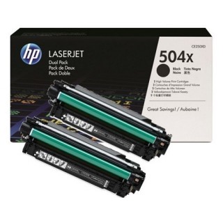 HP 504X pack de 2 toners HP noirs grande capacité (CE250XD)