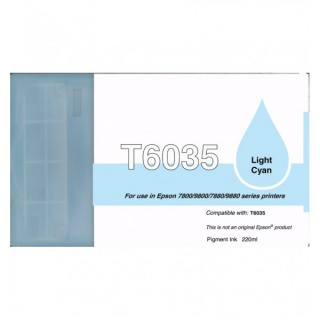 C13T603500 / T6035 cartouche d'encre Cyan Clair compatible pour imprimante EPSON